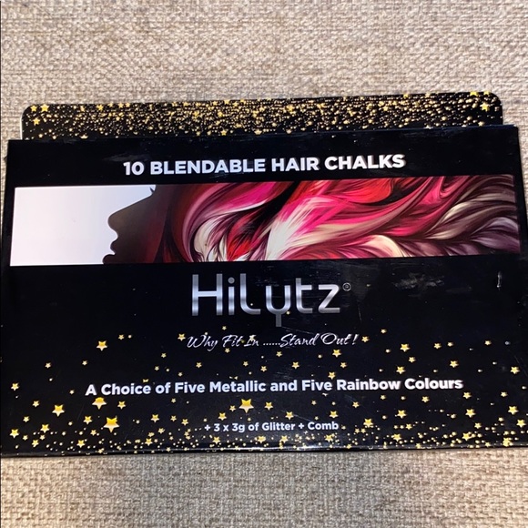HiLytz Blendable Hair Chalks Metallic Rainbow NIB - Picture 3 of 6